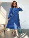 Батальне плаття зі спідницею плісе синього кольору